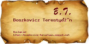 Boszkovicz Terestyén névjegykártya